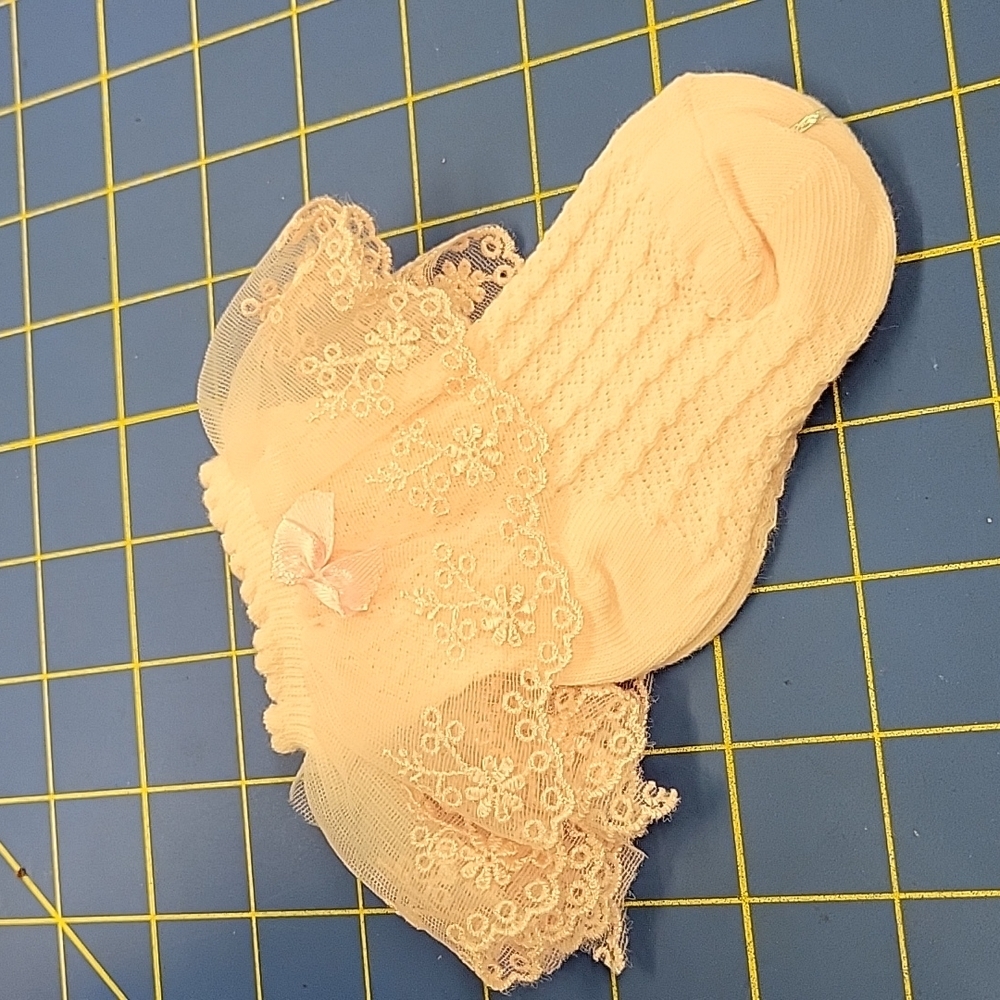 Pink Lacy Ankle Socks Toddler Size